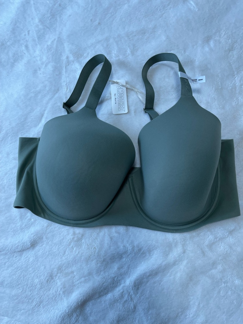 NWT Aerie SMOOTHEZ Full Coverage Lightly Lined Bra - Deep Olive Green